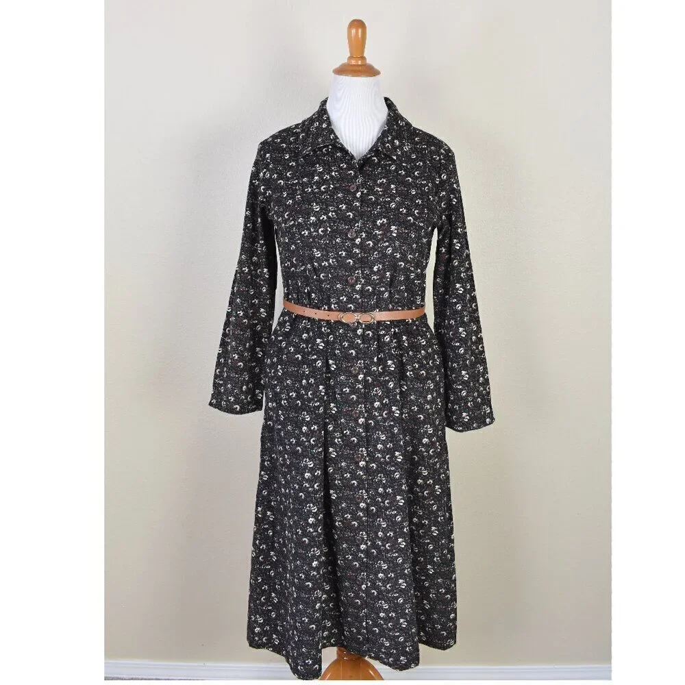 Vintage La Cera Corduroy Floral Dress NEW - M - Picture 1 of 12